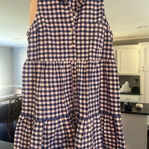 Crown & Ivy Blue and White Gingham Dress